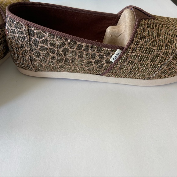 Toms Women’s Alpargata Bronze Animal Print Glitter Shoes 7.5 - NWT - Picture 4 of 9